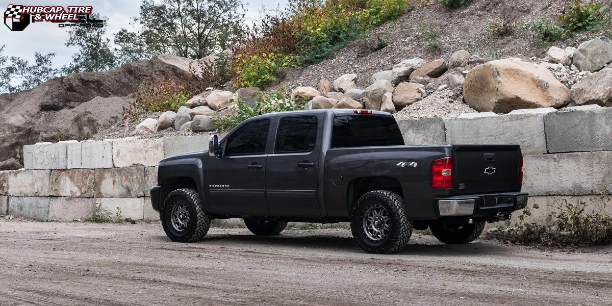 vehicle gallery/chevrolet silverado 1500 fuel hostage iii d568 18X9  Matte Anthracite w/ Black Ring wheels and rims